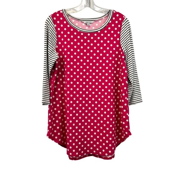 White Birch Women’s Mixed Print 3/4 Sleeve Top Pink/Multi Size Medium - Picture 1 of 7